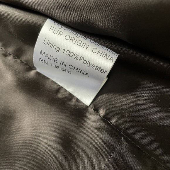 GLAMOURPUSS NYC Rabbit Fur Vest LARGE Brown Beige Full Zip with Pockets Lined - Picture 10 of 12